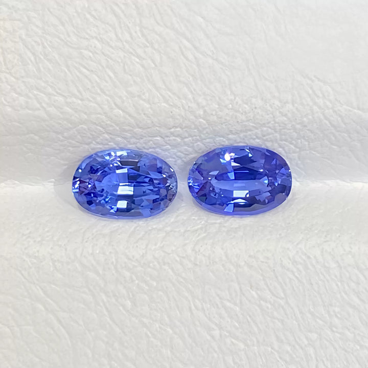 0.68+0.60ct 天然矢车菊蓝宝石裸石一对