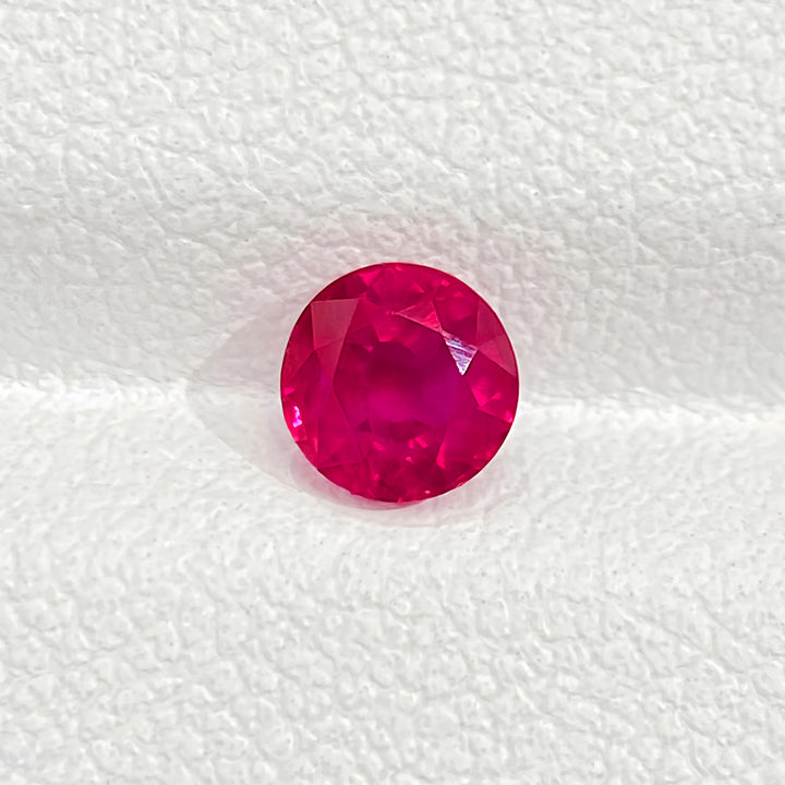 0.82ct  缅甸产地 天然正圆红宝石裸石 5mm GRC认证