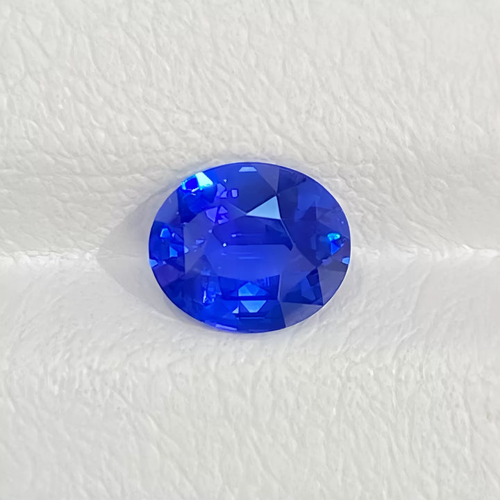 1.55ct 天然矢车菊蓝宝石裸石 天鹅绒 纯净