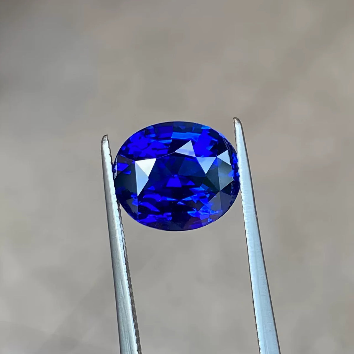 4.12ct GRS 天然皇家蓝蓝宝石裸石 戒面裸石 椭圆形 浓郁色标