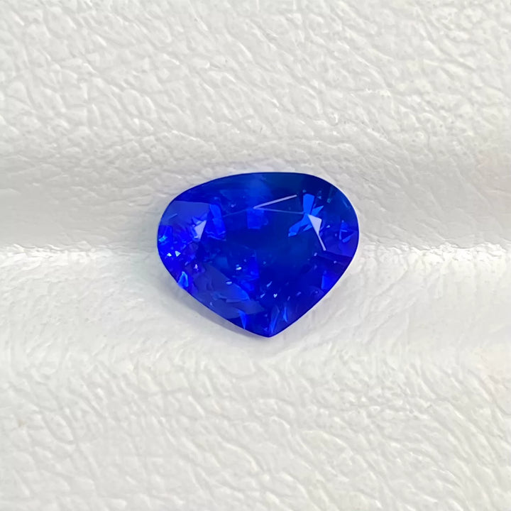 1.27ct 心形天然皇家蓝蓝宝石裸石 浓郁蓝+丝绒感