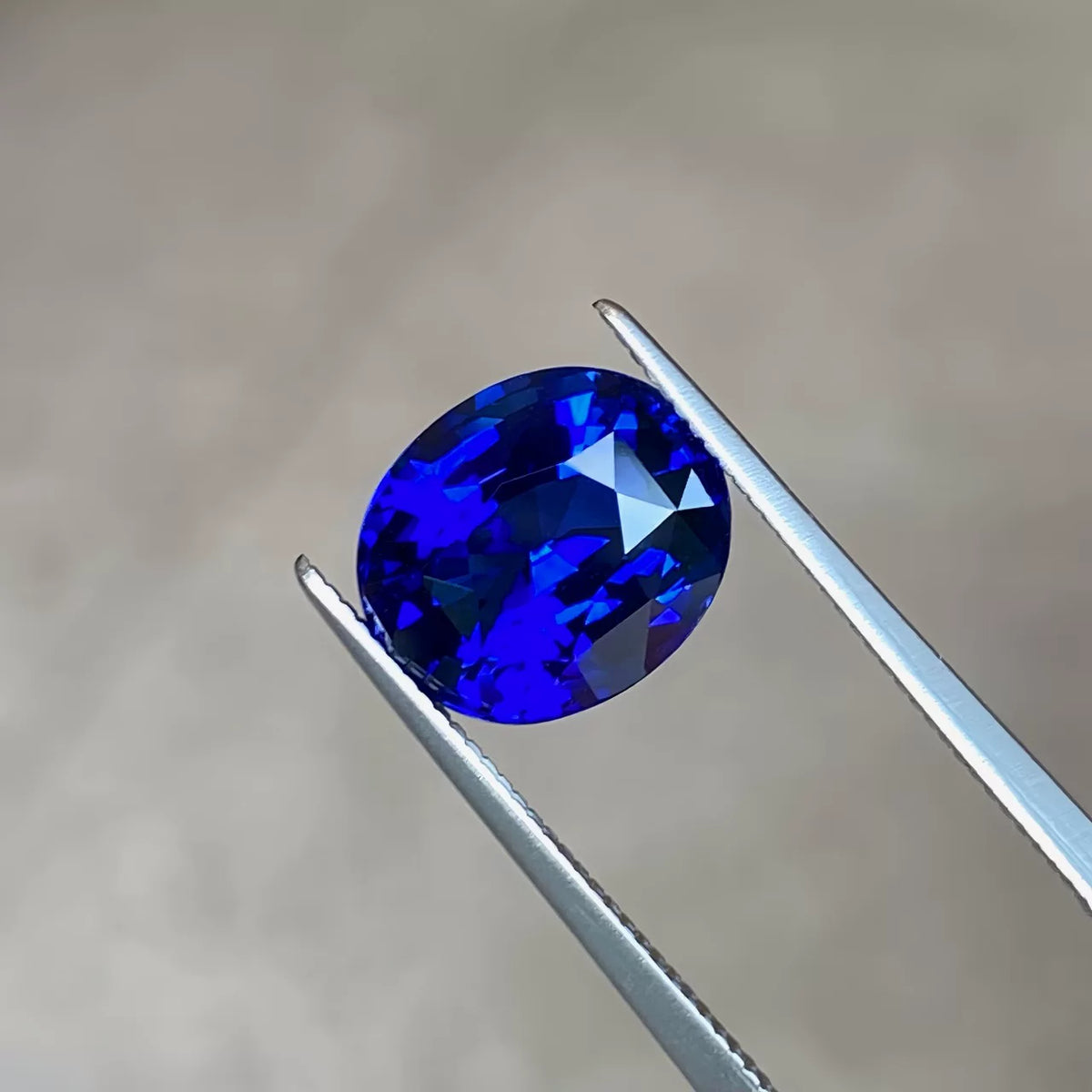 4.12ct GRS 天然皇家蓝蓝宝石裸石 戒面裸石 椭圆形 浓郁色标