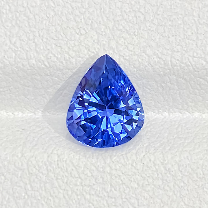 2.17ct 水滴矢车菊天然蓝宝石裸石 戒面 全净体 满火彩 Guild认证